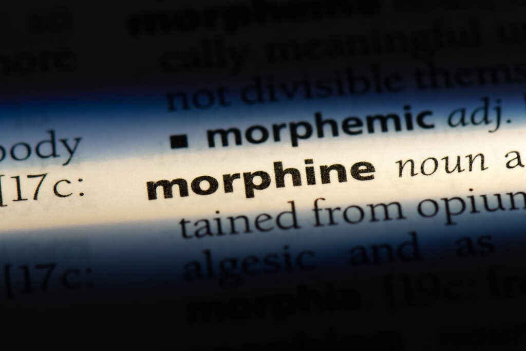 Definition of morphine stating it is addictive